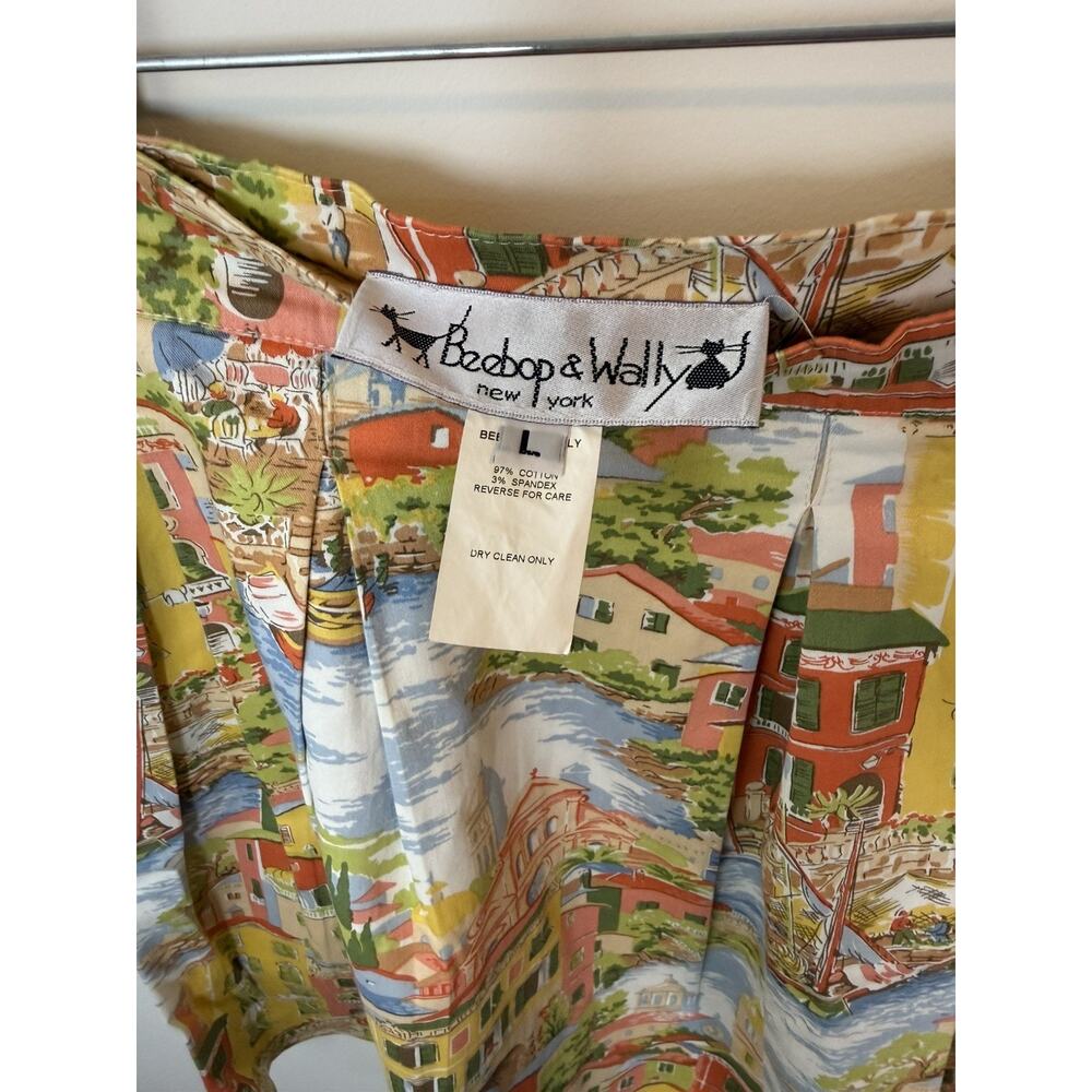 Beebop & Wally Pleated Coastal Europe Skirt Women's Size Large Retro Beachy - Picture 2 of 11